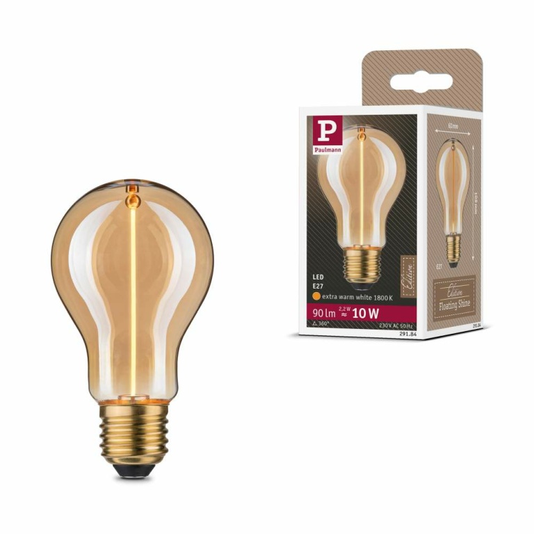 Paulmann Floating Shine Standard 230V LED Birne E27   90lm 2,2W 1800K  Gold