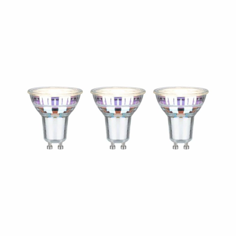 Paulmann Eco-Line Standard 230V LED Reflektor Ultraeffizient GU10 3er-Set 3x450lm 3x2,5W 3000K Warmweiß Silber