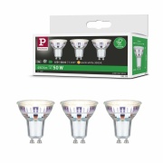 Eco-Line Standard 230V LED Reflektor Ultraeffizient GU10 3er-Set 3x450lm 3x2,5W 3000K Warmweiß Silber