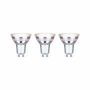 Eco-Line Standard 230V LED Reflektor Ultraeffizient GU10 3er-Set 3x450lm 3x2,5W 3000K Warmweiß Silber