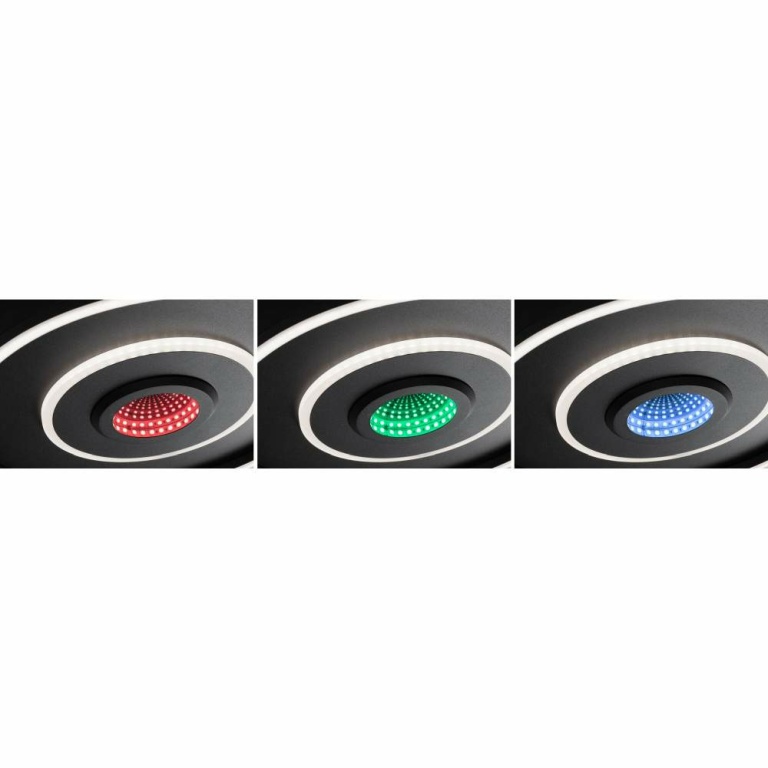 Paulmann LED Deckenleuchte Spaceglow Four   RGB+ 320lm / 800lm 230V 22W dimmbar Schwarz matt