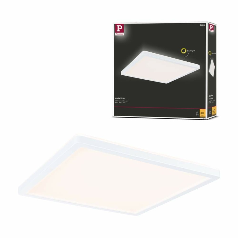 Paulmann LED Panel Atria Shine Backlight  IP44 eckig 293x293mm  16W 1600lm 3000K Weiß