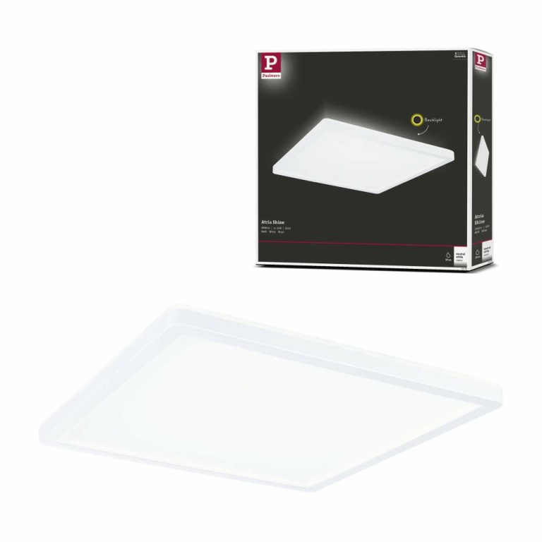 Paulmann LED Panel Atria Shine Backlight  IP44 eckig 293x293mm  16W 1600lm 4000K Weiß