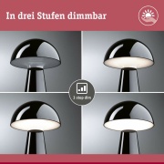 Akkuleuchte 3-Step-Dim Onzo IP44 dimmbar 2700K Schwarz