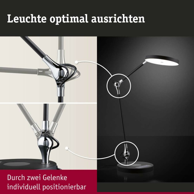 Paulmann LED Schreibtischleuchte Numis   White Switch 1000lm 11W Schwarz