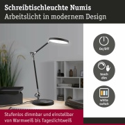 LED Schreibtischleuchte Numis   White Switch 1000lm 11W Schwarz