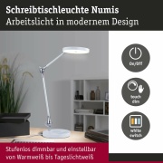 LED Schreibtischleuchte Numis   White Switch 1000lm 11W Weiß