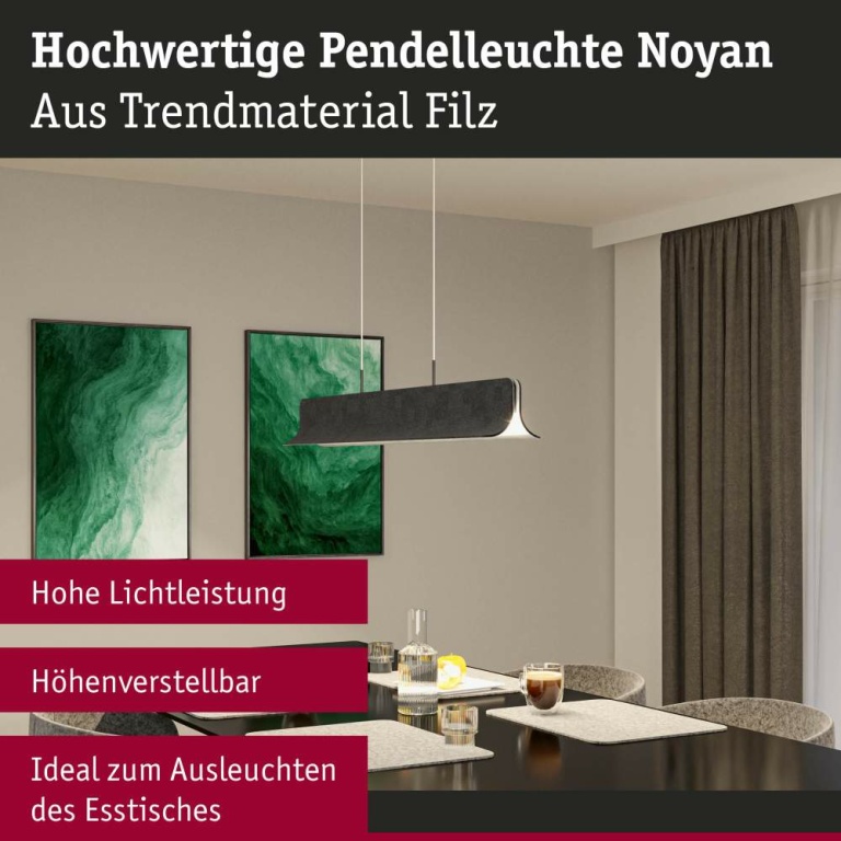 Paulmann LED Pendelleuchte 3-Step-Dim Noyan  2x24W Anthrazit