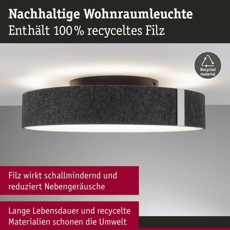 Paulmann LED Deckenleuchte 3-Step-Dim Malika   2700K 2300lm 230V 29W dimmbar Anthrazit