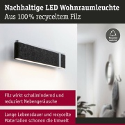 LED Wandleuchte 3-Step-Dim Jagun   2700K 1250lm 230V 18W dimmbar Anthrazit