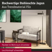 LED Stehleuchte 3-Step-Dim Jagun  2700K 1250lm 20,4W Anthrazit Filz#Kunststoff#Metall