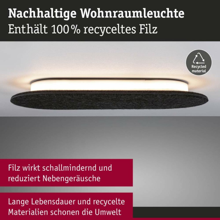 Paulmann LED Wandleuchte 3-Step-Dim Tulga   2700K 900lm 230V 17W dimmbar Anthrazit