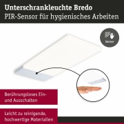 LED Unterschrankleuchte Bredo 4000K Neutralweiß Näherungsensor 3er-Set  3x2,5W 80x190mm 3x180lm 230/12V  Silber