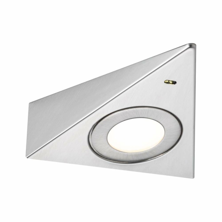 Paulmann LED Unterschrankleuchte Trias 3000K Warmweiß Näherungsensor 3er-Set  3x2,7W 135x132mm 3x185lm 230/12V Eisen gebürstet