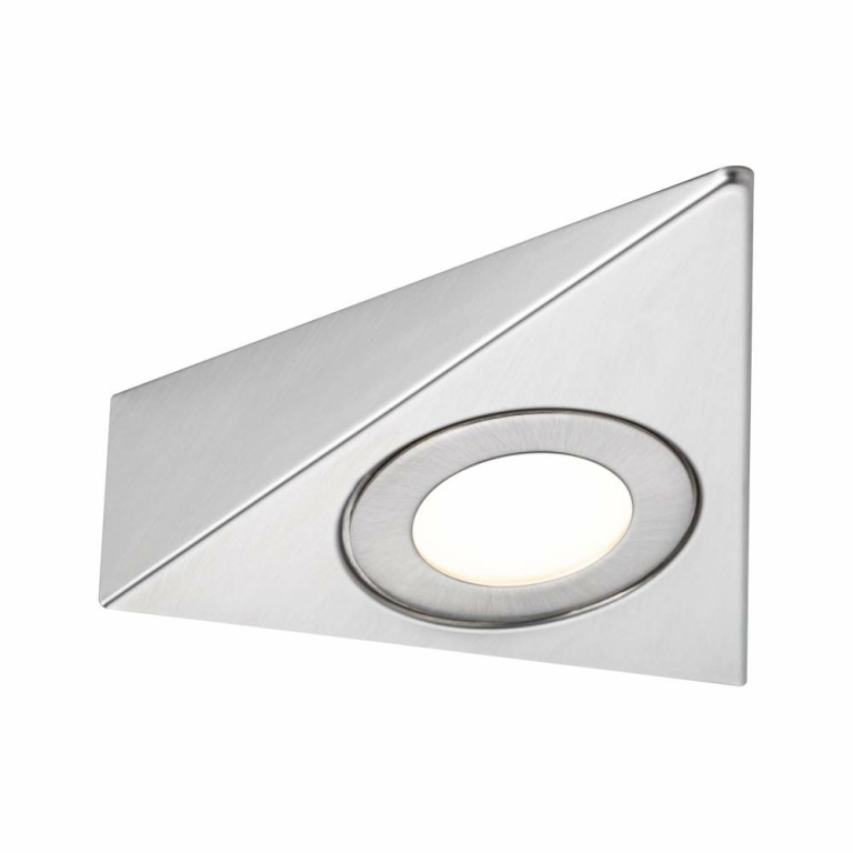 Paulmann LED Unterschrankleuchte Trias 3000K Warmweiß Näherungsensor 3er-Set  3x2,7W 135x132mm 3x185lm 230/12V Eisen gebürstet