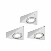 LED Unterschrankleuchte Trias 3000K Warmweiß Näherungsensor 3er-Set  3x2,7W 135x132mm 3x185lm 230/12V Eisen gebürstet