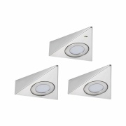 LED Unterschrankleuchte Trias 3000K Warmweiß Näherungsensor 3er-Set  3x2,7W 135x132mm 3x185lm 230/12V Eisen gebürstet