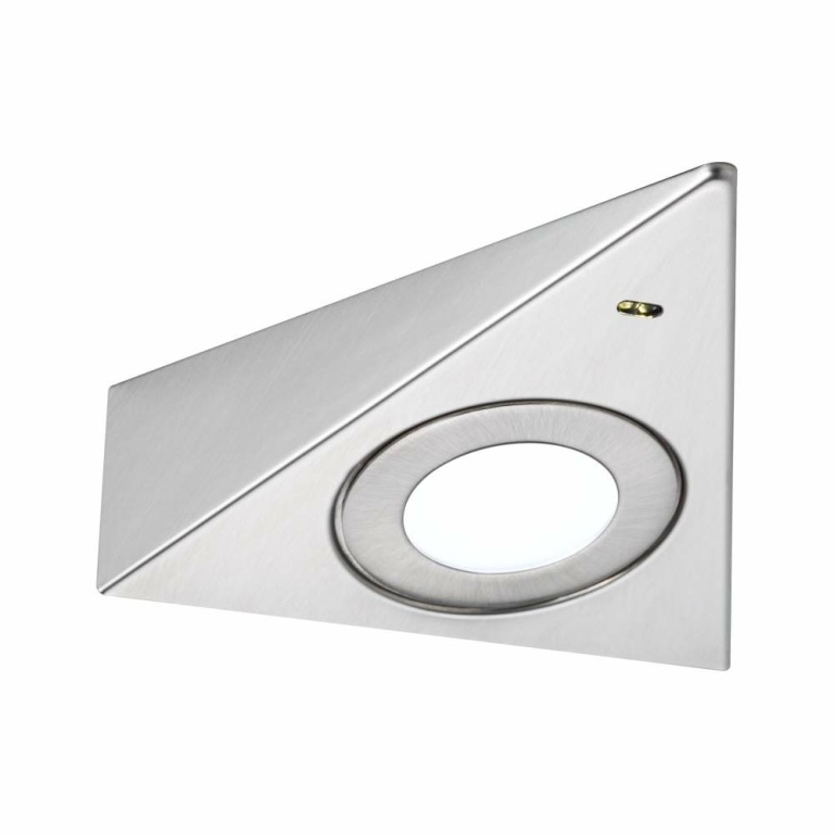 Paulmann LED Unterschrankleuchte Trias 4000K Neutralweiß Näherungsensor 3er-Set  3x2,7W 135x132mm 3x185lm 230/12V  Eisen gebürstet