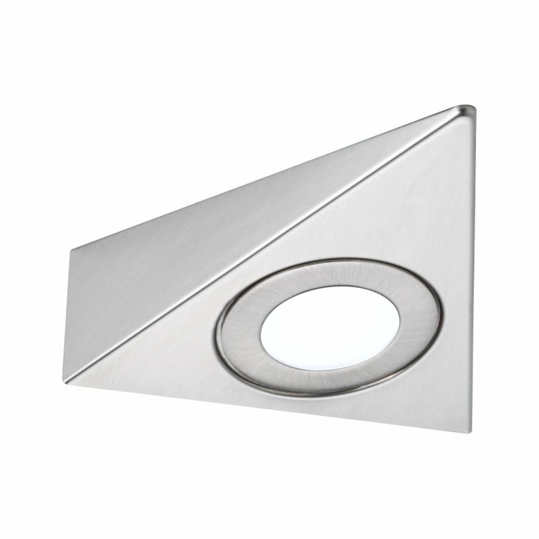 Paulmann LED Unterschrankleuchte Trias 4000K Neutralweiß Näherungsensor 3er-Set  3x2,7W 135x132mm 3x185lm 230/12V  Eisen gebürstet