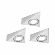 LED Unterschrankleuchte Trias 4000K Neutralweiß Näherungsensor 3er-Set  3x2,7W 135x132mm 3x185lm 230/12V  Eisen gebürstet