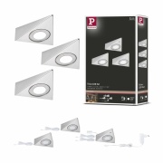 LED Unterschrankleuchte Trias 4000K Neutralweiß Näherungsensor 3er-Set  3x2,7W 135x132mm 3x185lm 230/12V  Eisen gebürstet