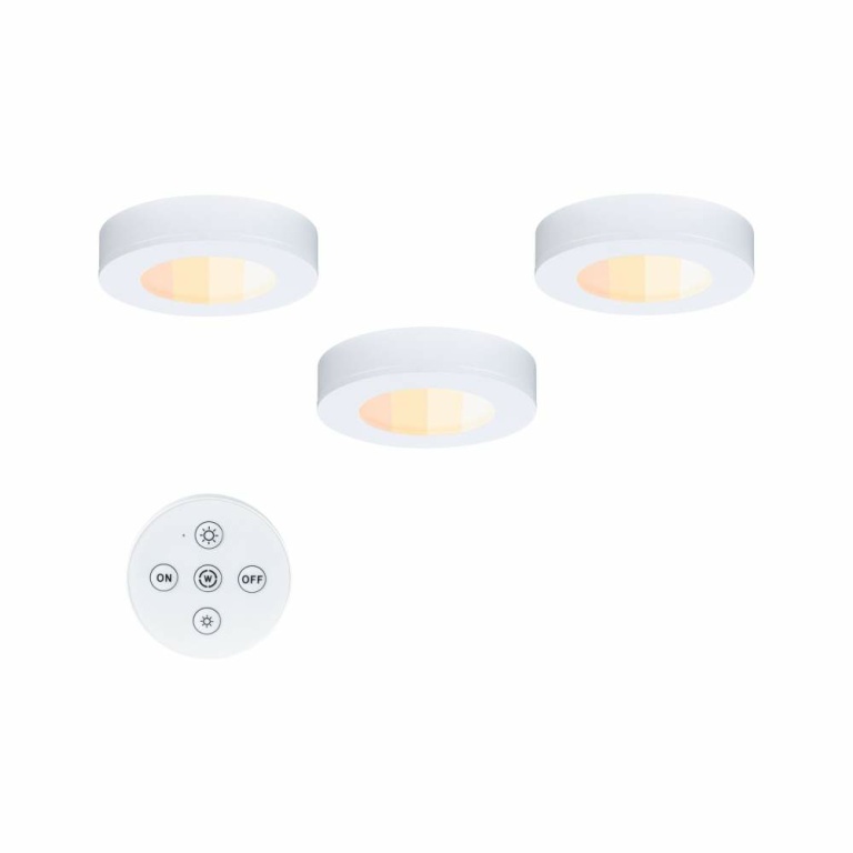 Paulmann LED Unterschrankleuchte Batuno Möbelaufbauleuchte 3er-Set mit Trafo & Fernbedienung White-Switch 3x180lm Weiß 230/24V