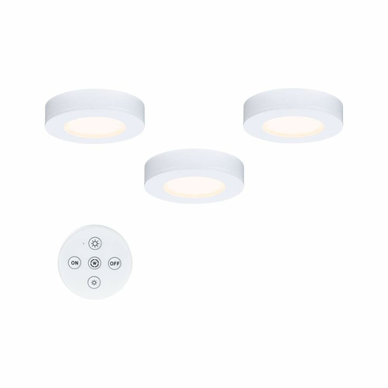 Paulmann LED Unterschrankleuchte Batuno Möbelaufbauleuchte 3er-Set mit Trafo & Fernbedienung White-Switch 3x180lm Weiß 230/24V