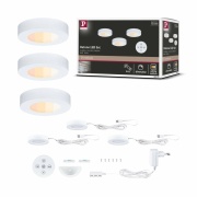 LED Unterschrankleuchte Batuno Möbelaufbauleuchte 3er-Set mit Trafo & Fernbedienung White-Switch 3x180lm Weiß 230/24V