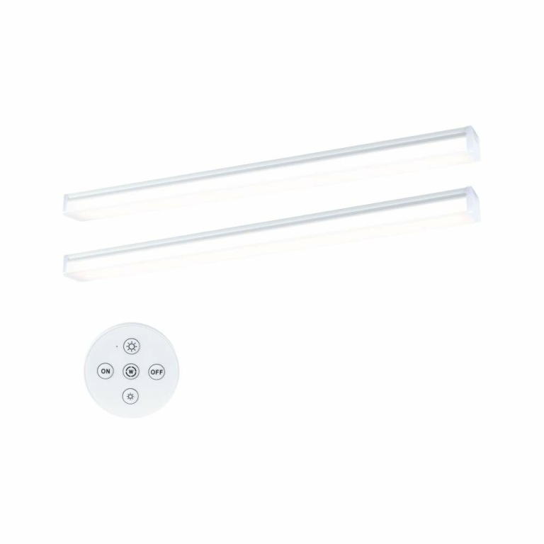 Paulmann LED Unterschrankleuchte Barreo Möbelaufbauleuchte 2er-Set mit Trafo & Fernbedienung White-Switch 2x300lm Weiß 230/24V