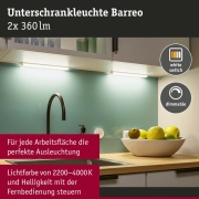 LED Unterschrankleuchte Barreo Möbelaufbauleuchte 2er-Set mit Trafo & Fernbedienung White-Switch 2x300lm Weiß 230/24V