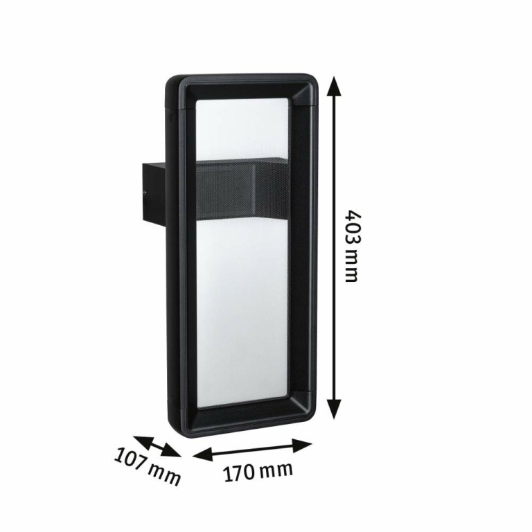 Paulmann LED Außenwandleuchte Reana Bewegungsmelder mit Hochfrequenz-Sensor  IP44  176x107mm 3000K 2x3W 2x130lm 230V  Anthrazit Metall