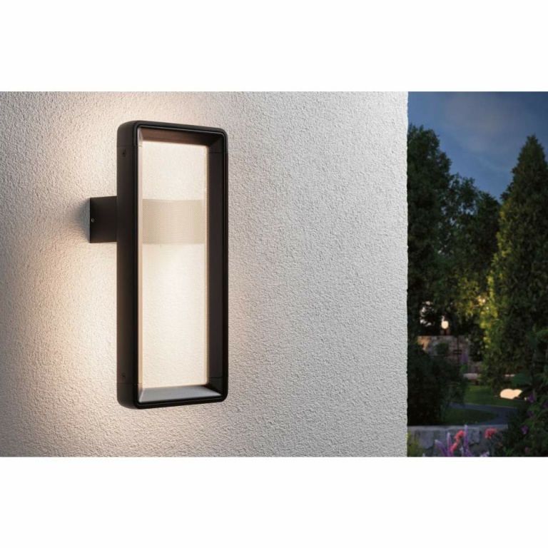 Paulmann LED Außenwandleuchte Reana Bewegungsmelder mit Hochfrequenz-Sensor  IP44  176x107mm 3000K 2x3W 2x130lm 230V  Anthrazit Metall