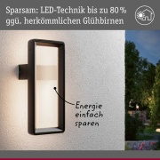 LED Außenwandleuchte Reana Bewegungsmelder mit Hochfrequenz-Sensor  IP44  176x107mm 3000K 2x3W 2x130lm 230V  Anthrazit Metall