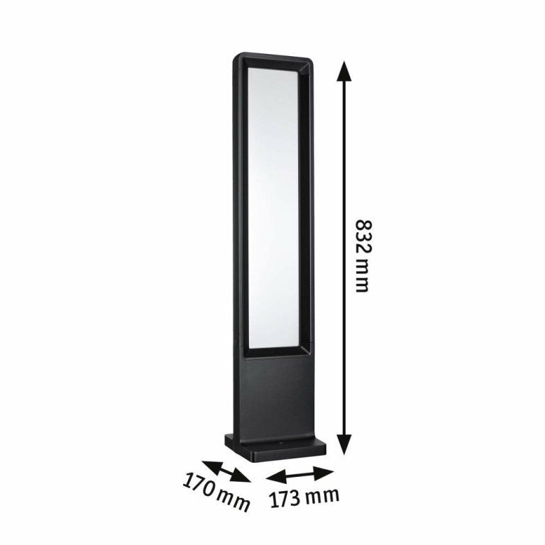 Paulmann LED Pollerleuchte Reana   IP44  832mm 3000K 2x4W 2x240lm 230V  Anthrazit  Metall