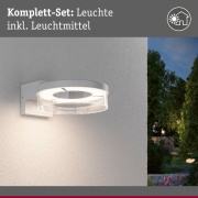 LED Außenwandleuchte Capera Bewegungsmelder  IP44  231mm 3000K 8 / 1x1,2W 700lm 230V  Weiß Aluminium