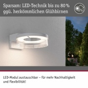 LED Außenwandleuchte Capera Bewegungsmelder  IP44  231mm 3000K 8 / 1x1,2W 700lm 230V  Weiß Aluminium