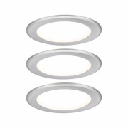 LED Möbeleinbauleuchten 3er-Set  rund 65mm 3x2,5W 3x180lm 230/12V  3000K Eisen gebürstet