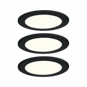 LED Möbeleinbauleuchten 3er-Set  rund 65mm 3x2,5W 3x180lm 230/12V  3000K Schwarz matt