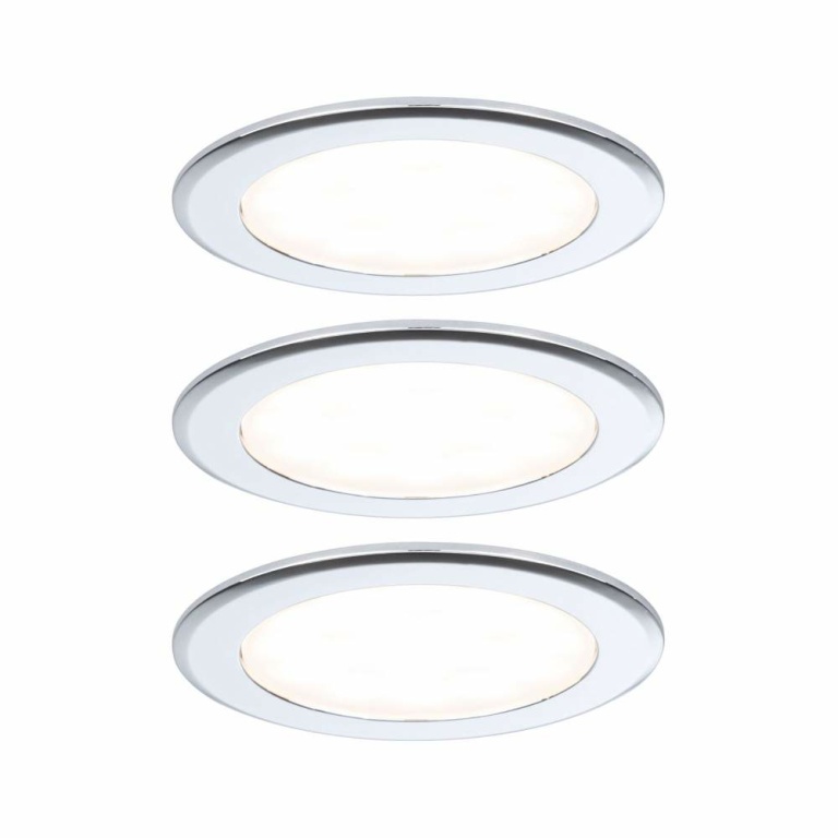 Paulmann LED Möbeleinbauleuchten 3er-Set  rund 65mm 3x2,5W 3x180lm 230/12V  3000K Chrom