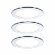 LED Möbeleinbauleuchten 3er-Set  rund 65mm 3x2,5W 3x180lm 230/12V  3000K Chrom