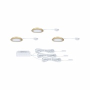 LED Möbeleinbauleuchten 3er-Set  rund 65mm 3x2,5W 3x180lm 230/12V  3000K Gold matt