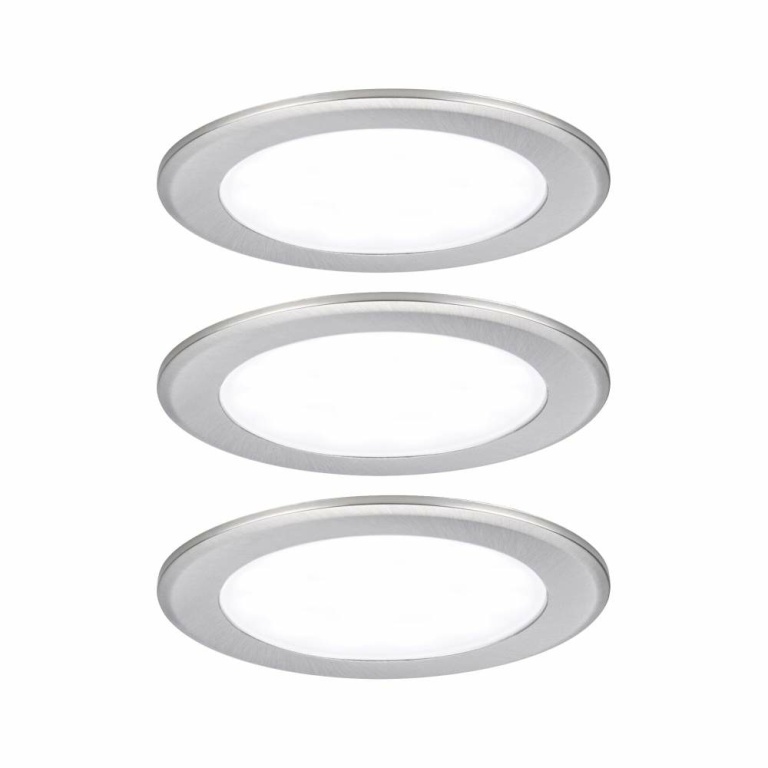 Paulmann LED Möbeleinbauleuchten 3er-Set  rund 65mm 3x2,5W 3x180lm 230/12V  4000K Eisen gebürstet