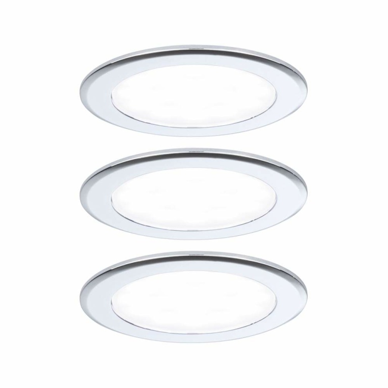 Paulmann LED Möbeleinbauleuchten 3er-Set  rund 65mm 3x2,5W 3x180lm 230/12V  4000K Chrom