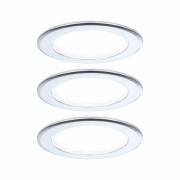 LED Möbeleinbauleuchten 3er-Set  rund 65mm 3x2,5W 3x180lm 230/12V  4000K Chrom