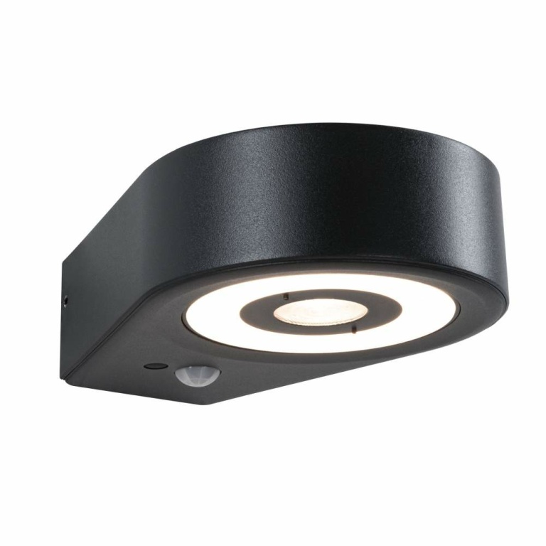 Paulmann LED Außenwandleuchte Silma Bewegungsmelder  IP44  65x186mm 3000K 5,5 / 1x0,7W 600lm 230V  Anthrazit Aluminium