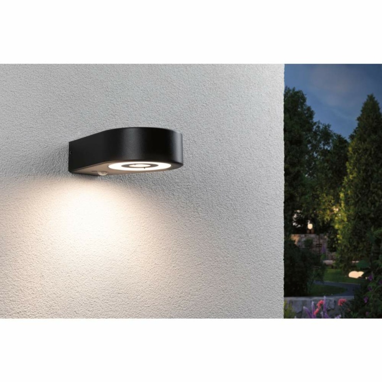 Paulmann LED Außenwandleuchte Silma Bewegungsmelder  IP44  65x186mm 3000K 5,5 / 1x0,7W 600lm 230V  Anthrazit Aluminium