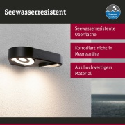 LED Außenwandleuchte Silma Bewegungsmelder Zweifacher Lichtaustritt IP44  280x176mm 3000K 2x5,5 / 2x0,7W 2x600lm 230V  Anthrazit Aluminium