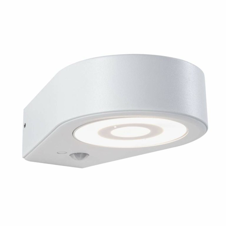 Paulmann LED Außenwandleuchte Silma Bewegungsmelder  IP44  65x186mm 3000K 5,5 / 1x0,7W 600lm 230V  Weiß Aluminium