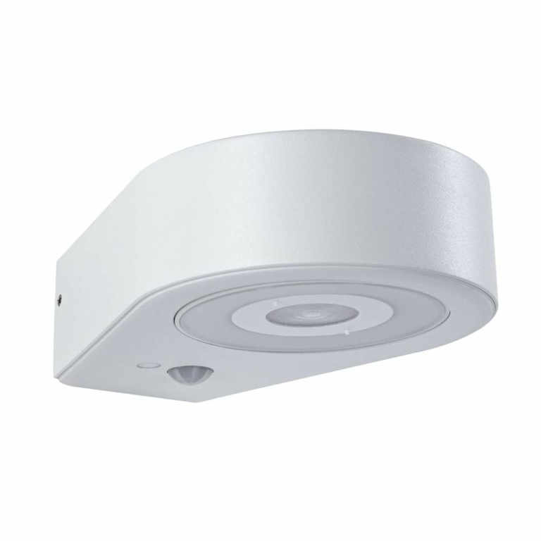 Paulmann LED Außenwandleuchte Silma Bewegungsmelder  IP44  65x186mm 3000K 5,5 / 1x0,7W 600lm 230V  Weiß Aluminium