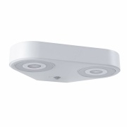 LED Außenwandleuchte Silma Bewegungsmelder Zweifacher Lichtaustritt IP44  280x176mm 3000K 2x5,5 / 2x0,7W 2x600lm 230V  Weiß Aluminium